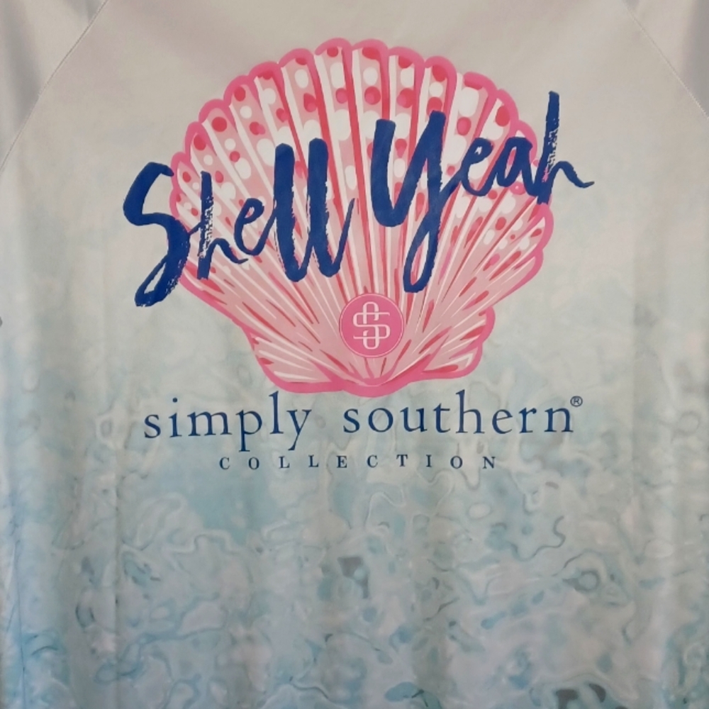 Simply Southern Shell Yeah, Womens XL swim shirt.